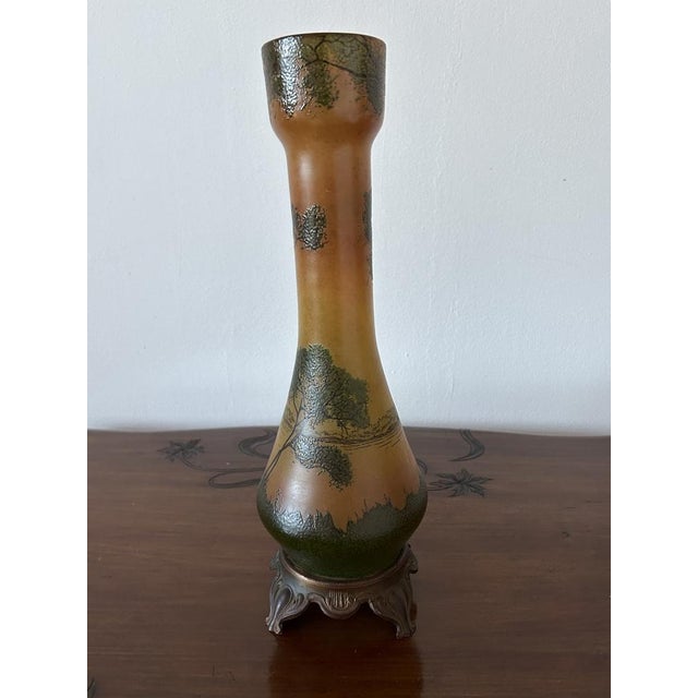 Large Art Nouveau Scenic Glass Vases by François-Théodore Legras, 1890s, Set of 2 For Sale - Image 3 of 18