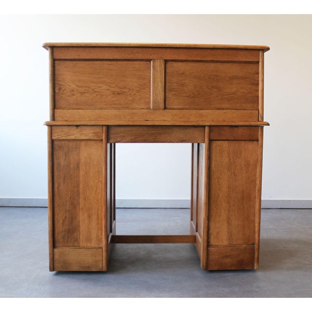 American Desk in Light Oak, Late 19th Century For Sale - Image 4 of 15