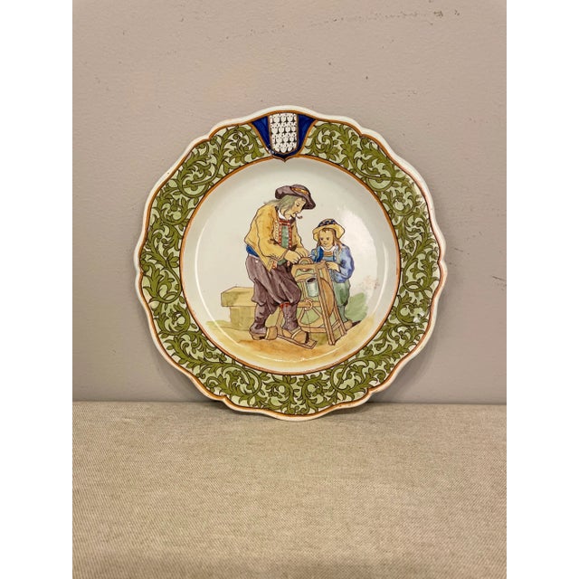 Late 19th Century French Porquier Beau Quimper Plate For Sale - Image 11 of 11