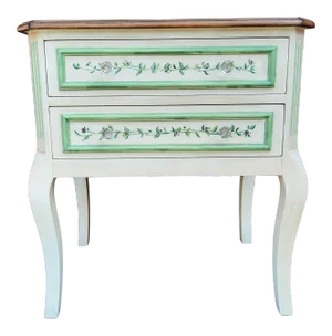 Vintage Traditional Two Drawer Painted End Table