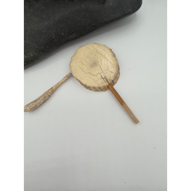 1980s Northern Beat Inuit Drummer. Hand Carved by Inuits of Greenland For Sale - Image 9 of 9