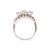 Antique 14k White Gold 1.33ctw Old Cut Diamond Ruby Three Stone Cocktail Ring, Size 7.25 For Sale - Image 4 of 9