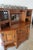 Antique Oak Sideboard Buffet With Leaded Glass Cabinets & Mirror For Sale In Miami - Image 6 of 12
