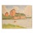 Mid-Century Swedish Outsider Folk Art Original Watercolor Painting, Signed, Lake Landscape For Sale