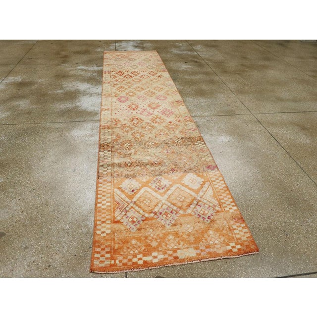 Burnt Orange Galerie Shabab Collection Mid-20th Century Turkish Anatolian Runner For Sale - Image 8 of 10