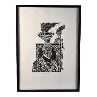 Patrick Wadley Signed Print Black White Etching For Sale