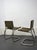 Set of 4 space age chairs in curved and chromed steel, design from the 70s. New upholstery.