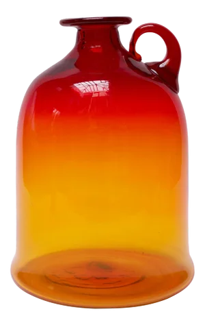 Blown Glass Amberina Tangerine Jug Designed by John Nickerson for Blenko