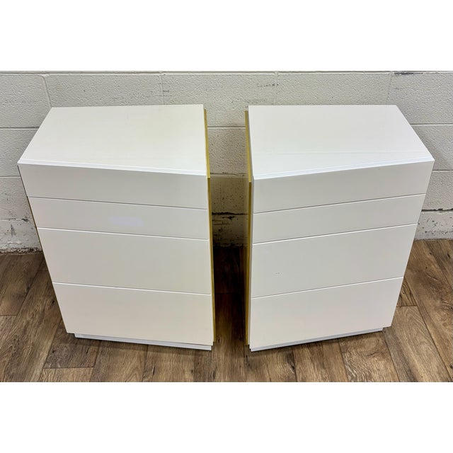 Vintage 1980s Bridgeford via Veneto Ivory Lacquered Nightstands - Pair For Sale In Kansas City - Image 6 of 10