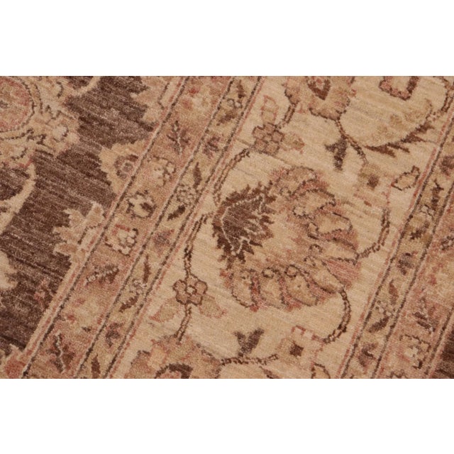 Textile Boho Chic Ziegler Brown Beige Hand-Knotted Wool Rug - 8'0'' X 9'9'' For Sale - Image 7 of 8