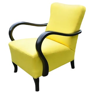 Art Deco Yellow Armchair, 1920s For Sale