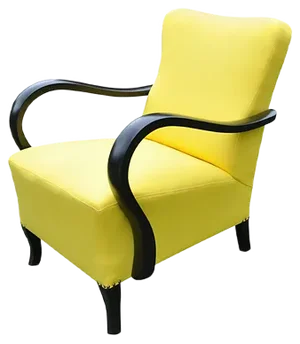 Art Deco Yellow Armchair, 1920s