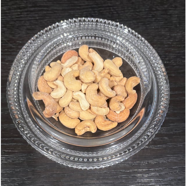 Big Sale- Extremely Elegant Pair of Etched Glass Bowls or Ashtrays, 6.5” Dia. For Sale - Image 4 of 7