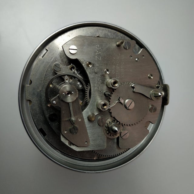 Metal 1950’s Century French and Germany Alarm Clocks - Set of 2 For Sale - Image 7 of 8