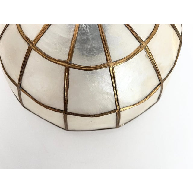 Mid Century Capiz Shell Flush Light For Sale - Image 9 of 15