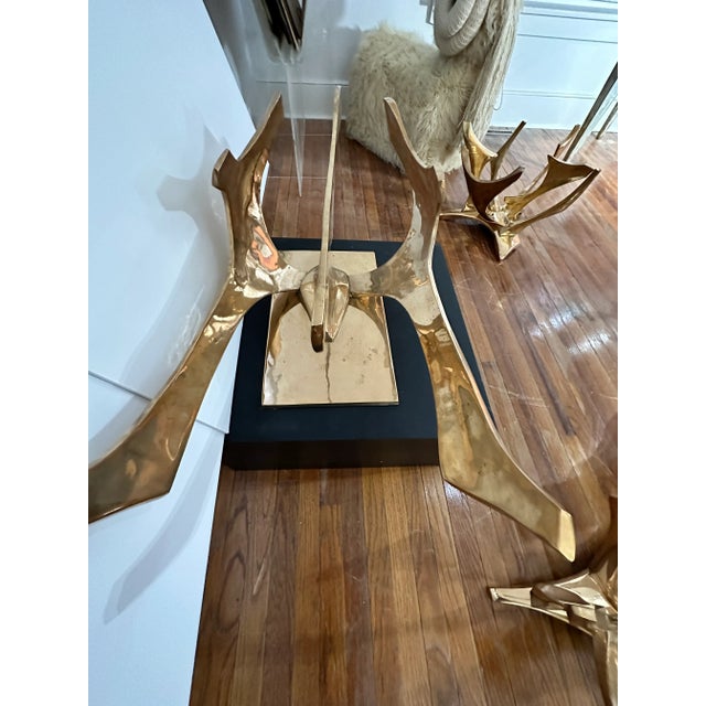 Rare Fred Brouard Signed Gilt Bronze Table Bases Set of 3 For Sale - Image 9 of 9