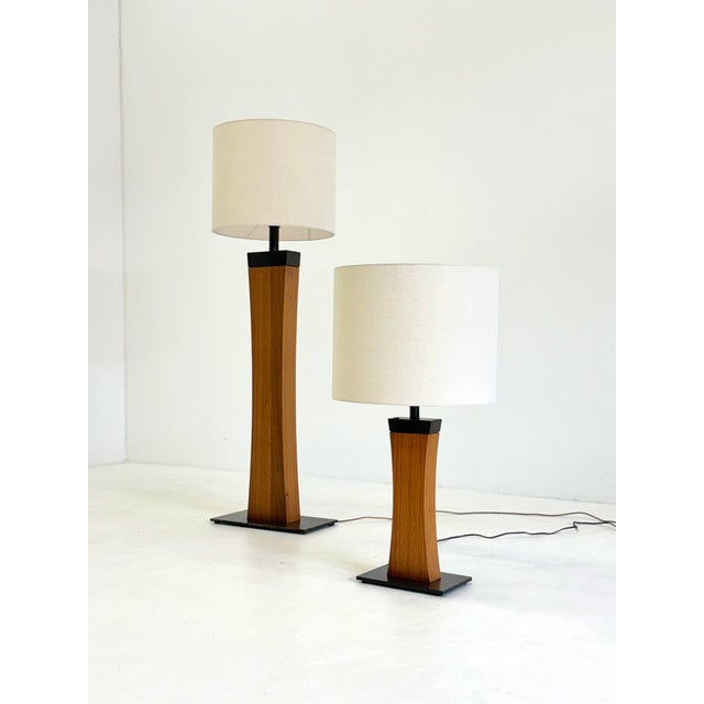 1970s Mid-Century Modern Italian Teak Table Lamp, 1970s For Sale - Image 5 of 17