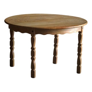 Mid-Century Danish Round Dining Table in Oak with Extensions, 1960s For Sale