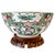 Red 1970s Chinese Rose Medallion Hand-Painted Porcelain Punch Bowl With Carved Wood Stand For Sale - Image 8 of 13