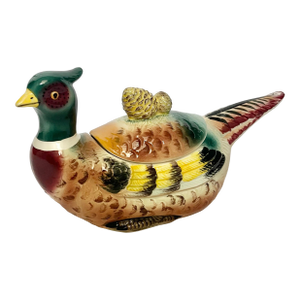 Vintage Hand-Painted Ceramic Pheasant Tureen / Lidded Dish