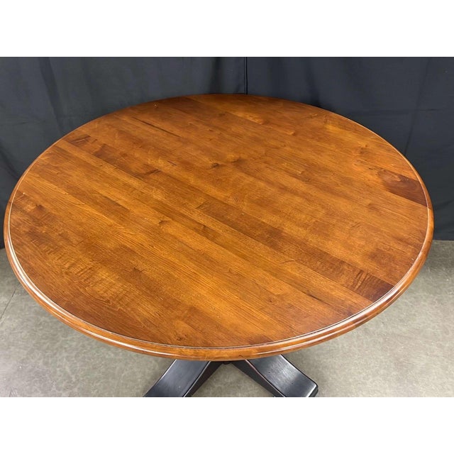 Ethan Allen Cameron Pedestal Dining Table With English Toffee and
