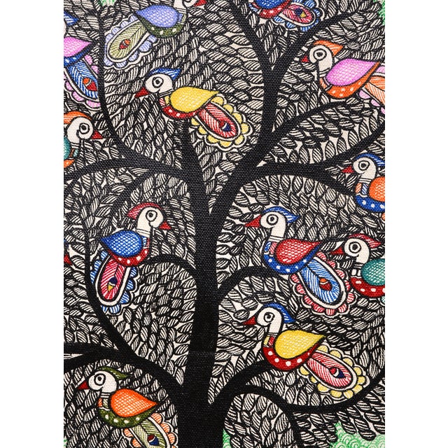 An original hand-painted Madhubani folk painting by Mamta Devi, a recipient of the National Award in 2016, celebrating the...