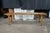 Vintage French Inspired Weathered Reclaimed Oak Farmhouse Peg Leg Bench Seat 68" For Sale - Image 4 of 15