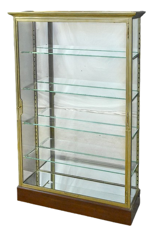 Brass Display Case with Mirrored Back, Early 20th Century
