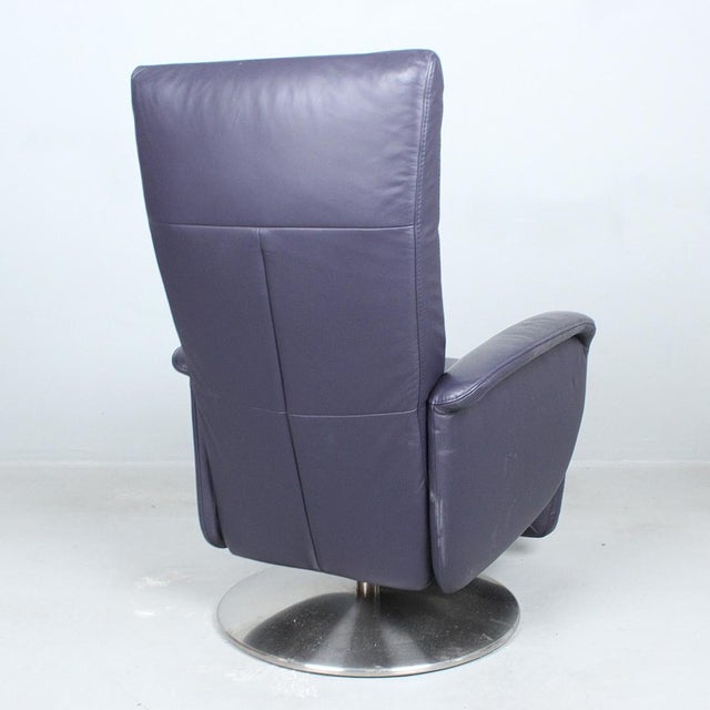 Adjustable Reclining Relax Chair in Purple Leather with Stainless Steel Frame, in Good conditions. Designed from 2000