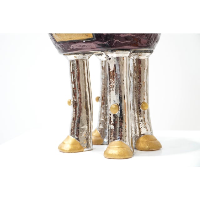 Pierre Caille, Character with Pistons, Belgium, 1970s, Ceramic For Sale - Image 4 of 7