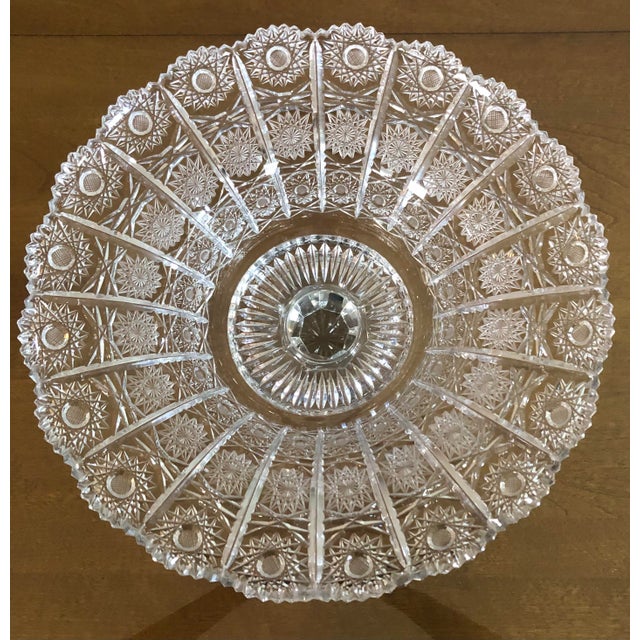 Mid-Century Modern Mid-Century Modern Round Crystal Pedastal Bowl For Sale - Image 3 of 4