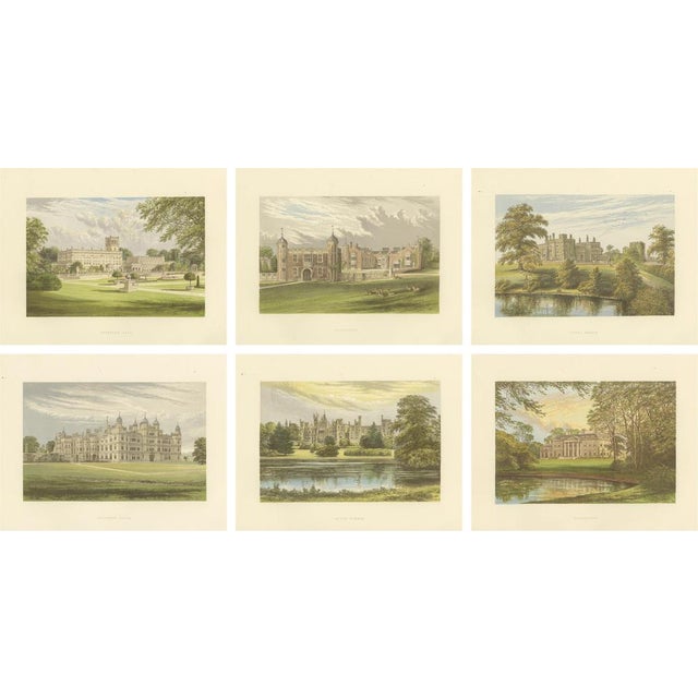 Victorian Country House Views, 1850, Set of 6 For Sale - Image 9 of 9