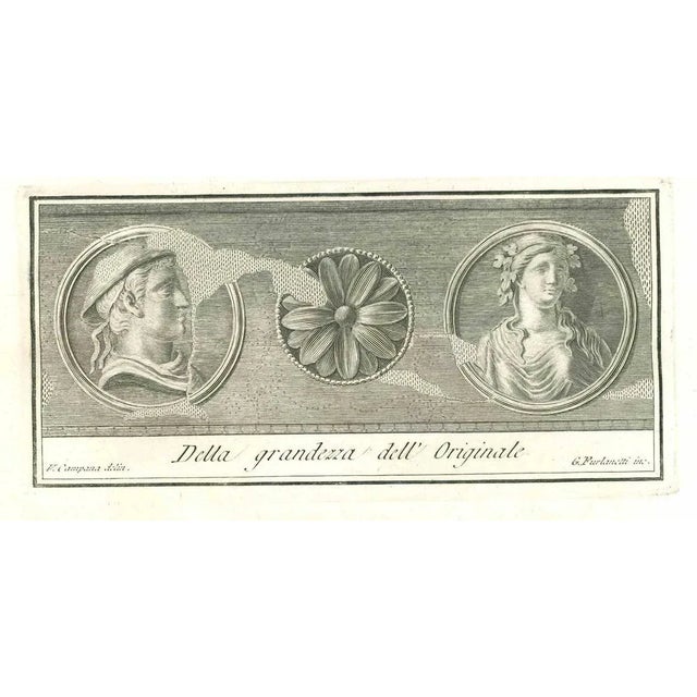 Ancient Roman Fresco, from the series "Antiquities of Herculaneum", is an etching on paper realized by G. Furlanetti in...