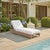 Introducing the Callan Lounger in exquisite heather tan and white, where style meets comfort. This outdoor lounger is a...