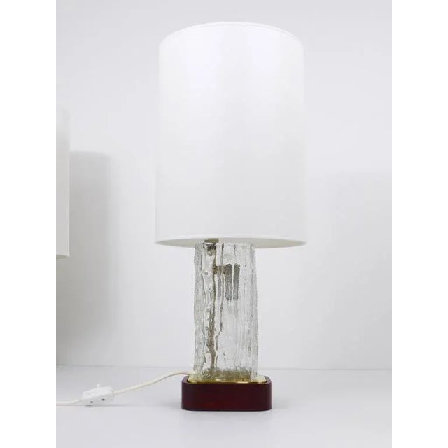 Metal Austrian Ice Glass Table Lamps by J. T. Kalmar for Kalmar, 1950s, Set of 2 For Sale - Image 7 of 11