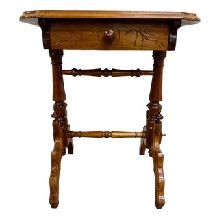 Antique Victorian Eastlake Aesthetic Movement Walnut Side Table Parlor Table For Sale