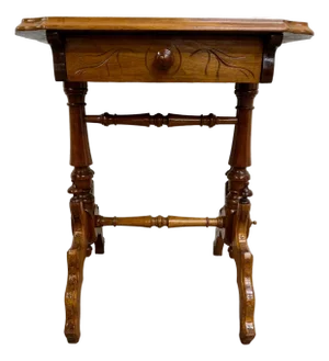 Antique Victorian Eastlake Aesthetic Movement Walnut Side Table Parlor Table