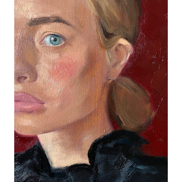 Contemporary Elina Arbidane, Portrait of Woman, 2022, Oil on Canvas For Sale - Image 3 of 8