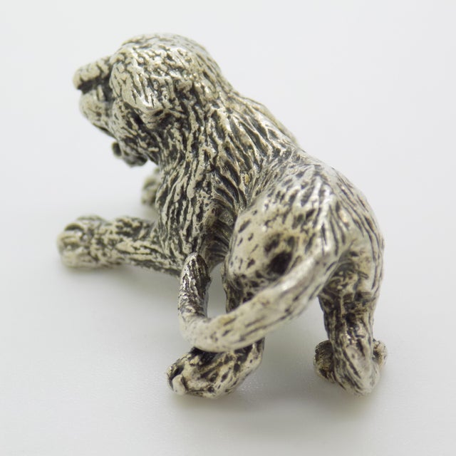 1970s Vintage Italian Handmade Genuine Silver Lion Cub Figurine, 1970s For Sale - Image 5 of 14