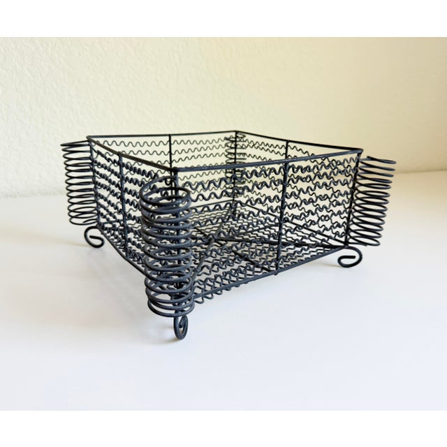 Mid 20th Century Rustic Coiled Metal Fruit Basket For Sale - Image 5 of 10