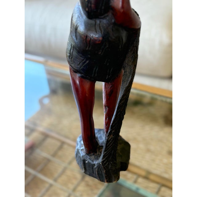 Mid 20th Century Vintage East African Hand-Carved Hardwood Mother & Child Sculpture, 23.75”h For Sale - Image 5 of 9
