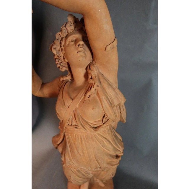 Ceramic Jonchery, Classical Figure, 1900s, Terracotta Sculpture For Sale - Image 7 of 13