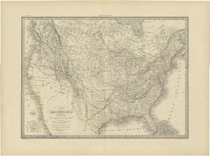 Antique Map of the United States of America by Lapie, 1842