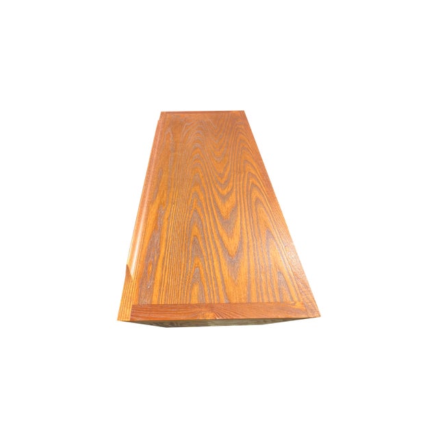 Gio Ponti Vintage Mid Century Modern Oak and Cane Floating Highboy Tall Dresser Chest of Drawers For Sale - Image 4 of 11