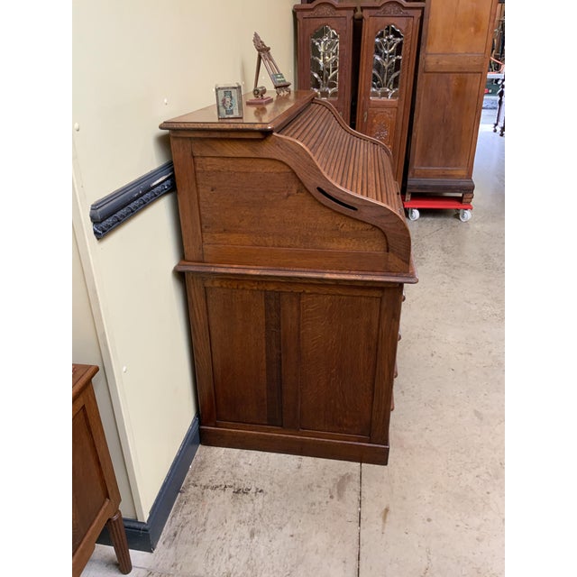 Desk in Oak, 1920s For Sale - Image 9 of 13