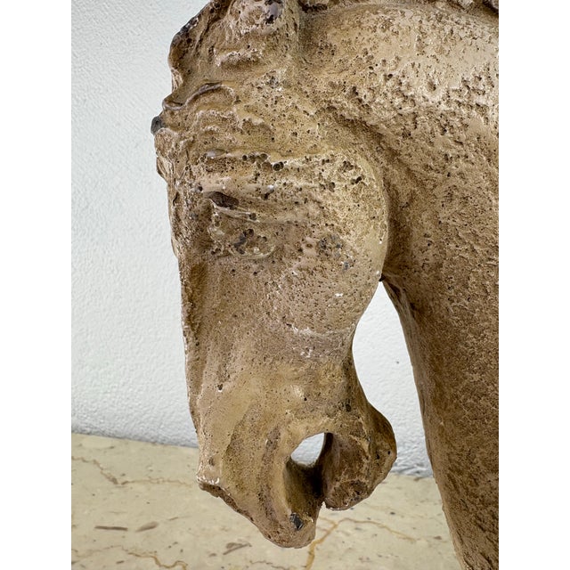 Mid-Century Vintage Plaster Horse Sculpture For Sale - Image 4 of 10