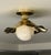 Wavy Brass Flush Mount Light With Alabaster Globe For Sale - Image 13 of 13