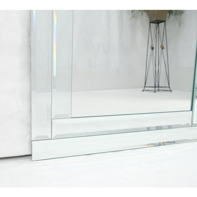 Bevelled Mirror 24x36 Frame Studio Made c1970s Wall Mirror MINT For Sale - Image 4 of 8