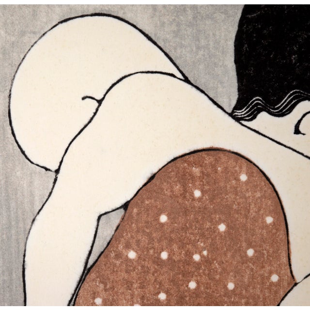 1970s "Lady Holding a Baby" - Woodblock Print by Stephen White For Sale - Image 5 of 9