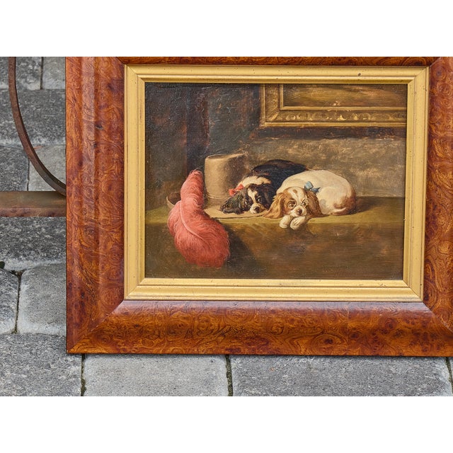 Brown Oil on Board Painting of King Charles Spaniels After Landseer, circa 1900 For Sale - Image 8 of 12